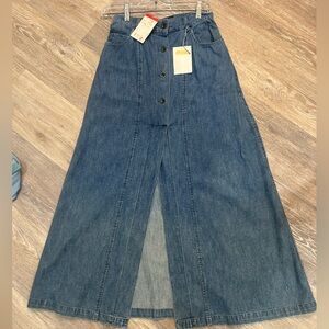Vintage Ralph Lauren Denim Maxi Skirt with Buttons NWT